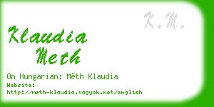 klaudia meth business card